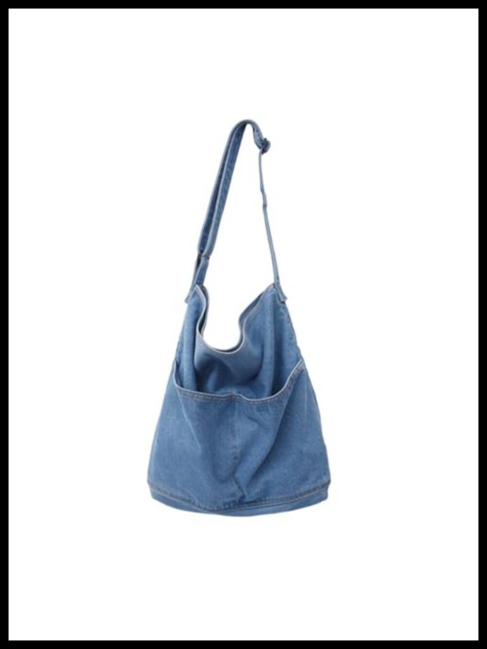 Denim Messenger Shoulder Bag Crossbody Tote Unisex Travel Work